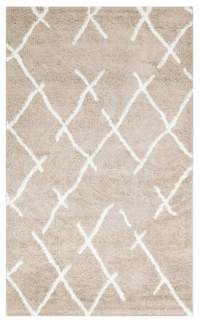 RIGA RG 01 BEIGE WHITE  Hav Toz Vermez Ekstra Yumuşak Dokulu Makine Halısı