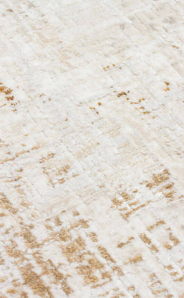 ROMA RM 03 CREAM BEIGE  Viskon ve Polyester ile Üretilen Şık Salon Halısı