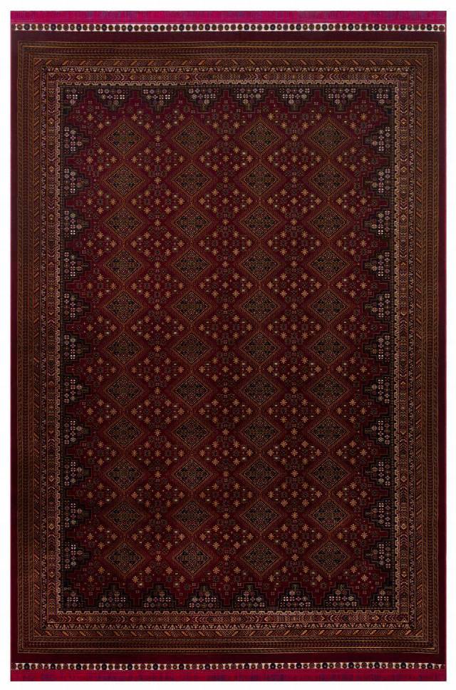 SATEEN AFGHAN SFG 01 RED  Yıkanabilir Afgan Desenli Hav Toz Vermeyen Kaymaz Tabanlı Sık Dokuma Halı