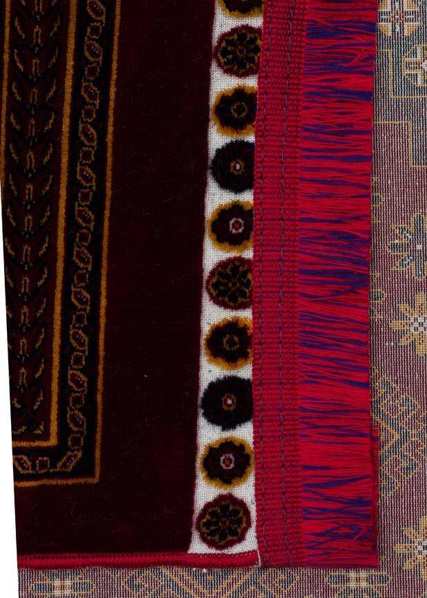 SATEEN AFGHAN SFG 01 RED  Yıkanabilir Afgan Desenli Hav Toz Vermeyen Kaymaz Tabanlı Sık Dokuma Halı