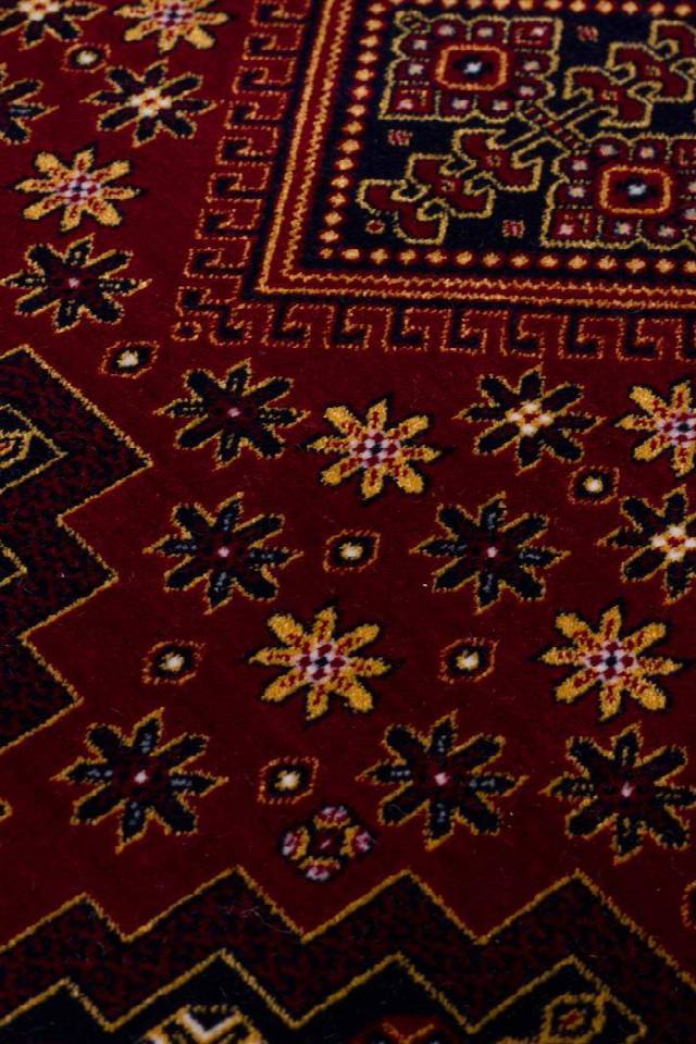SATEEN AFGHAN SFG 01 RED  Yıkanabilir Afgan Desenli Hav Toz Vermeyen Kaymaz Tabanlı Sık Dokuma Halı