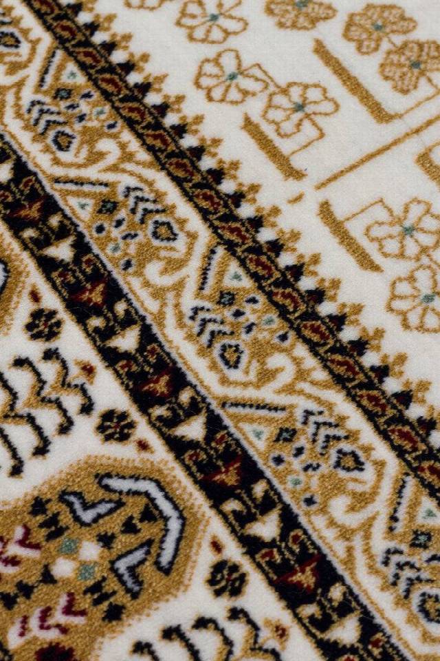SATEEN AFGHAN SFG 03 BEIGE  Yıkanabilir Afgan Desenli Hav Toz Vermeyen Kaymaz Tabanlı Sık Dokuma Halı