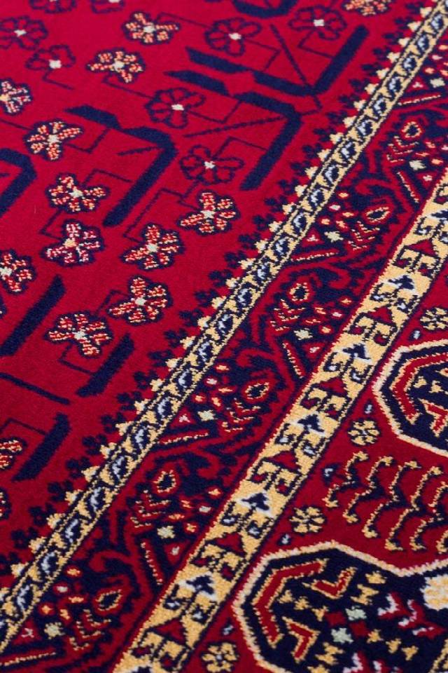 SATEEN AFGHAN SFG 03 RED  Yıkanabilir Afgan Desenli Hav Toz Vermeyen Kaymaz Tabanlı Sık Dokuma Halı