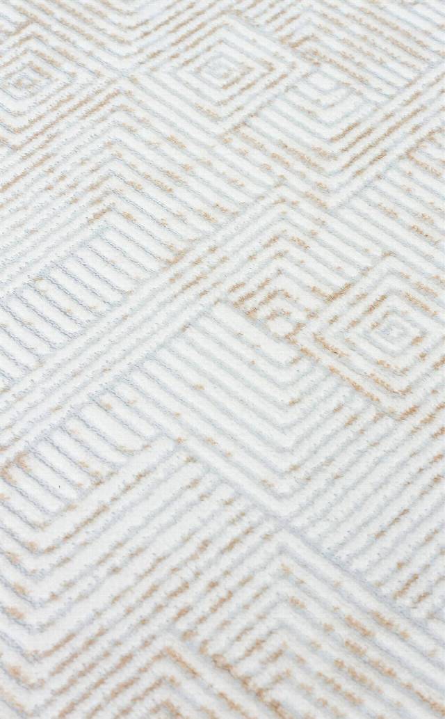 SATEEN ST 109 CREAM BEIGE  Yıkanabilir Kaymaz Tabanlı Hav Vermez Sık Dokuma Modern Halı