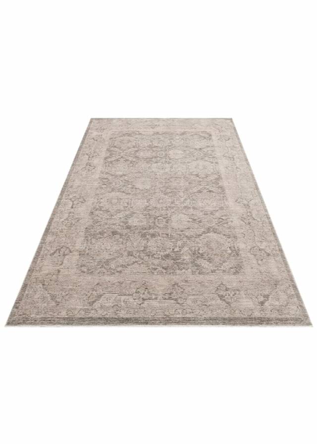 SHIRAZ SHR 01 GREY  Vintage Eskitme Desenli Modern Yumuşak Dokulu Makine Halısı
