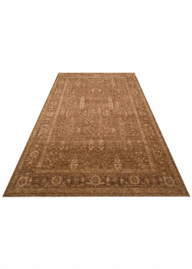 SHIRAZ SHR 03 BEIGE Vintage Eskitme Desenli Modern Yumuşak Dokulu Makine Halısı