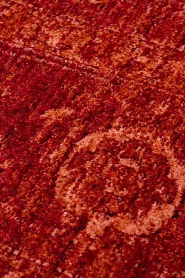 SHIRAZ SHR 03 RED  Vintage Eskitme Desenli Modern Yumuşak Dokulu Makine Halısı