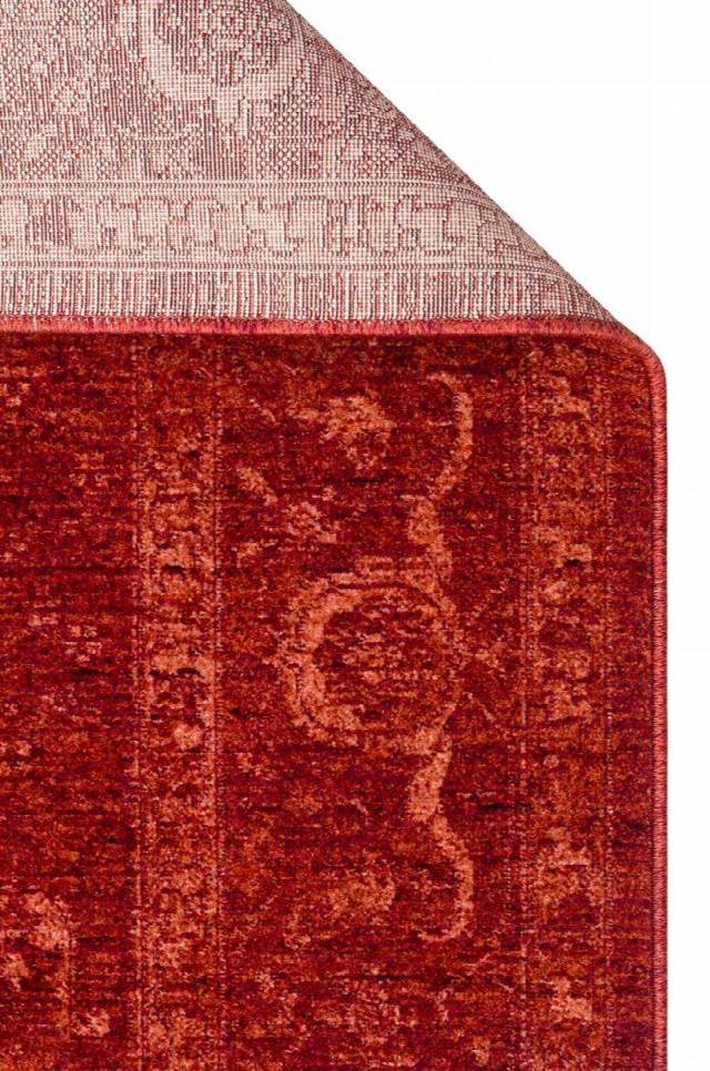 SHIRAZ SHR 03 RED  Vintage Eskitme Desenli Modern Yumuşak Dokulu Makine Halısı