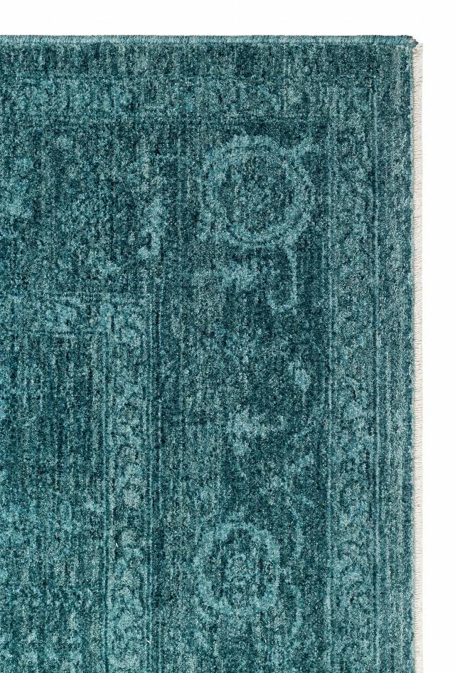 SHIRAZ SHR 03 TURQUOISE  Vintage Eskitme Desenli Modern Yumuşak Dokulu Makine Halısı