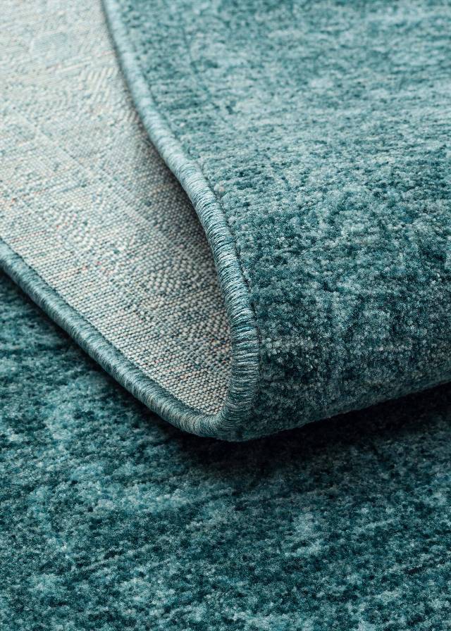 SHIRAZ SHR 03 TURQUOISE  Vintage Eskitme Desenli Modern Yumuşak Dokulu Makine Halısı