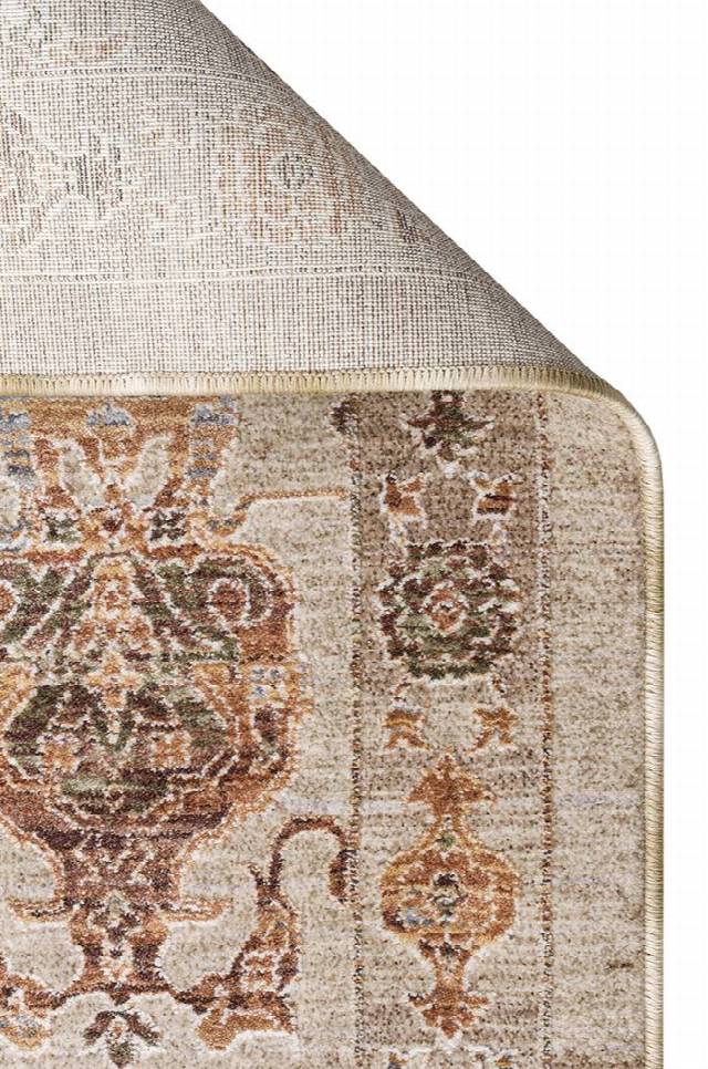 SOFIA SOF 05 CREAM GOLD Renkli El Dokuma Uşak Halı Desenlerine Sahip Makine Halısı