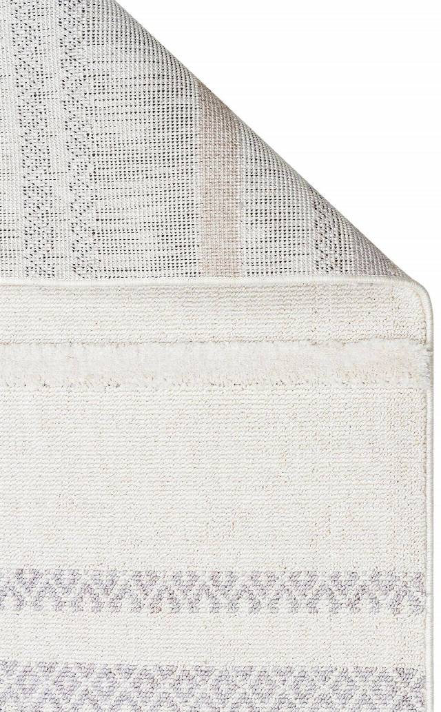 TERAZZO TRZ 01 WHITE GREY  Hav Toz Vermez Yumuşak Dokulu Etnik Örgü Desenlere Sahip Modern İskindinav Halı