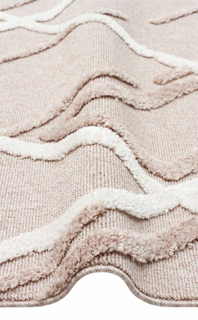 TERAZZO TRZ 03 BEIGE WHITE  Hav Toz Vermez Yumuşak Dokulu Etnik Örgü Desenlere Sahip Modern İskindinav Halı