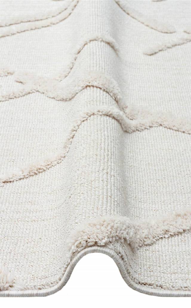 TERAZZO TRZ 03 WHITE  Hav Toz Vermez Yumuşak Dokulu Etnik Örgü Desenlere Sahip Modern İskindinav Halı