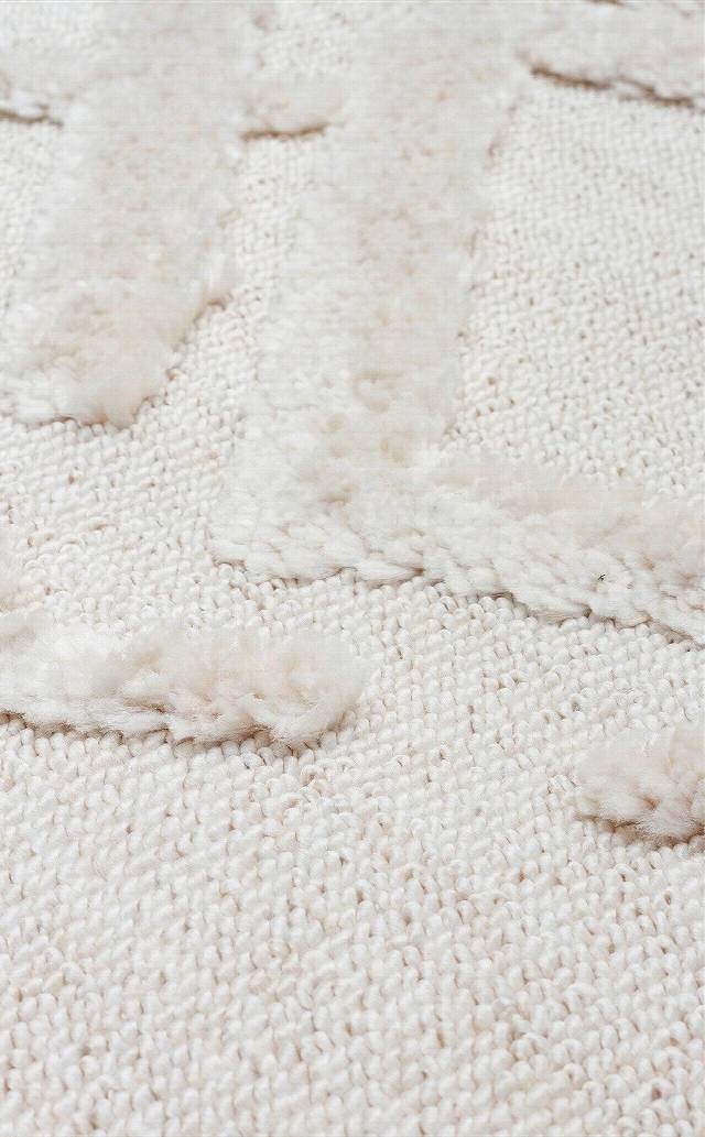 TERAZZO TRZ 03 WHITE  Hav Toz Vermez Yumuşak Dokulu Etnik Örgü Desenlere Sahip Modern İskindinav Halı