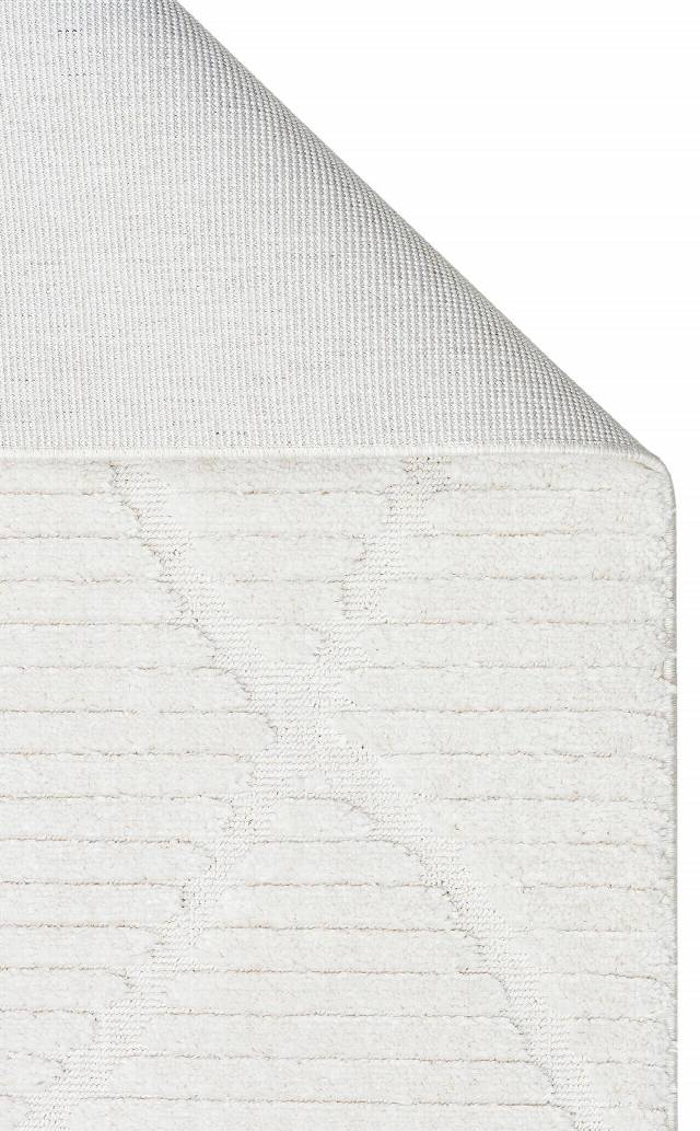 TERAZZO TRZ 07 WHITE  Hav Toz Vermez Yumuşak Dokulu Etnik Örgü Desenlere Sahip Modern İskindinav Halı