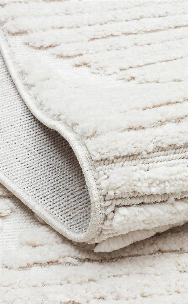 TERAZZO TRZ 08 WHITE  Hav Toz Vermez Yumuşak Dokulu Etnik Örgü Desenlere Sahip Modern İskindinav Halı