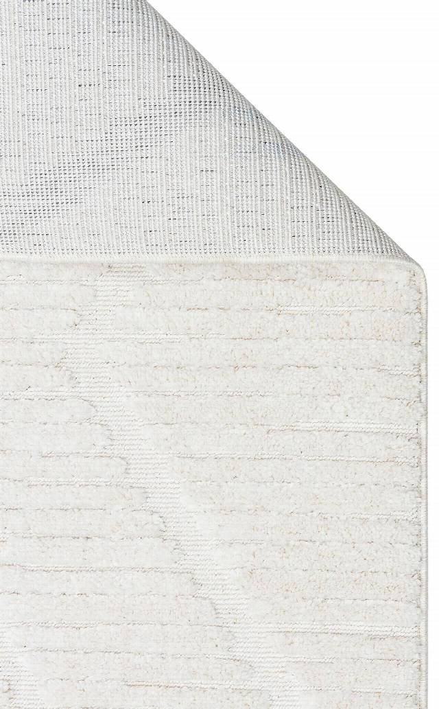 TERAZZO TRZ 08 WHITE  Hav Toz Vermez Yumuşak Dokulu Etnik Örgü Desenlere Sahip Modern İskindinav Halı