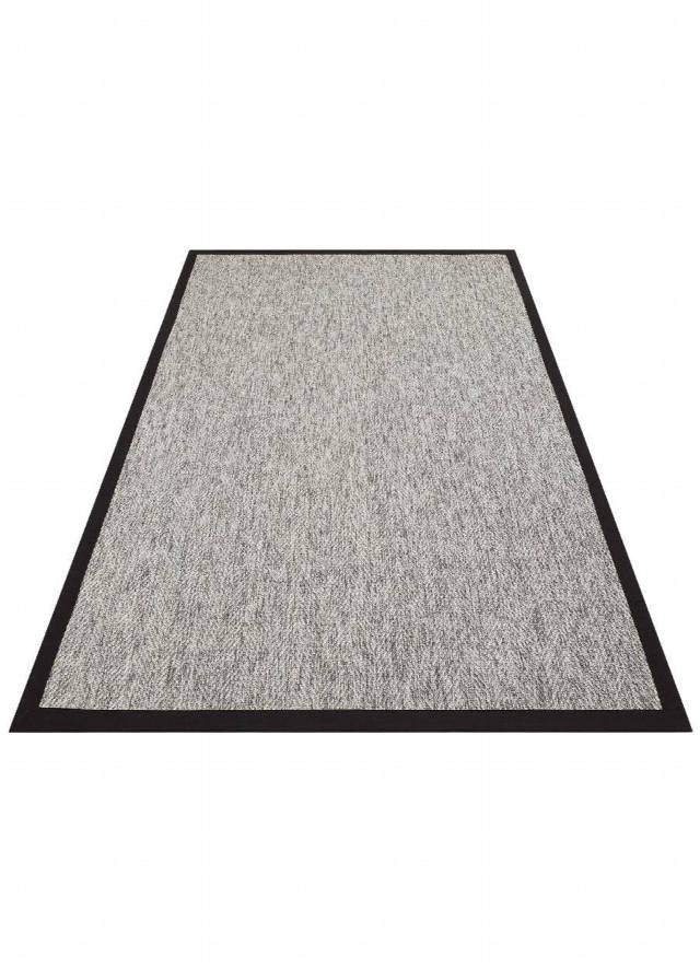 VENTURA SISAL VNT 2704 GREY BRD BLACK  İç ve Dış Mekan Kullanımına Uygun Hav Vermeyen Kolay Temizlenebilir Sisal Görünümlü Halı