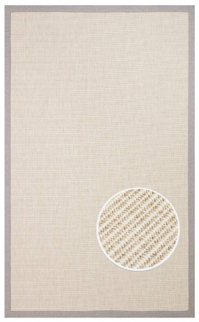 VENTURA SISAL VNT 2706 CREAM BRD GREY  İç ve Dış Mekan Kullanımına Uygun Hav Vermeyen Kolay Temizlenebilir Sisal Görünümlü Halı