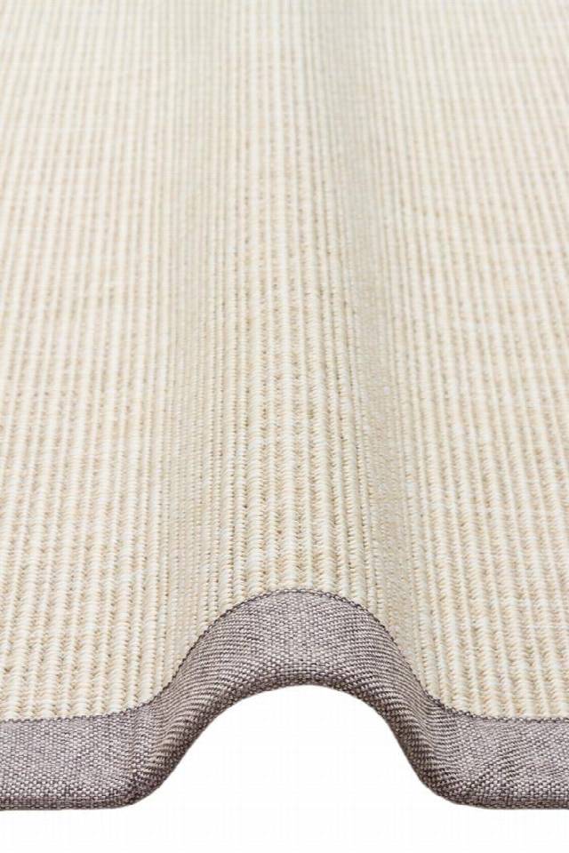 VENTURA SISAL VNT 2706 CREAM BRD GREY  İç ve Dış Mekan Kullanımına Uygun Hav Vermeyen Kolay Temizlenebilir Sisal Görünümlü Halı