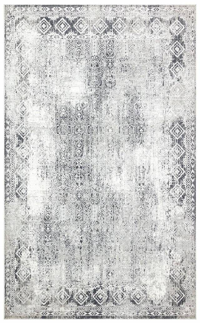 VERONA VR 08 GREY BLACK XW  Yumuşak İpeksi Tuşeli Yüksek Alçak Oymalı Modern İnce Makine Halısı