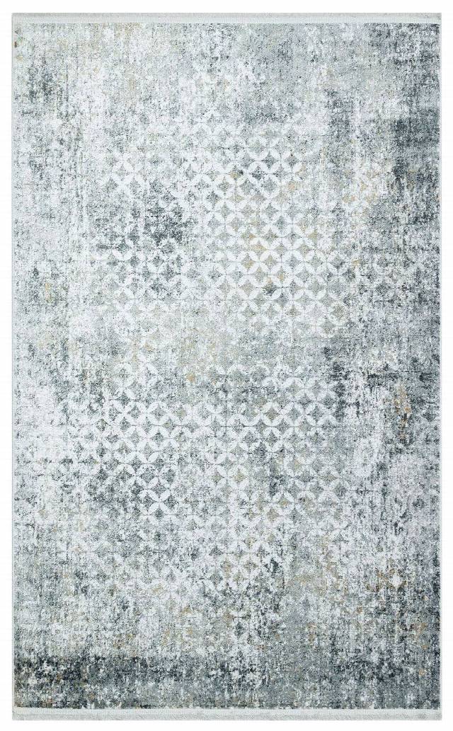 VERONA VR 10 CREAM GREY XW  Yumuşak İpeksi Tuşeli Yüksek Alçak Oymalı Modern İnce Makine Halısı