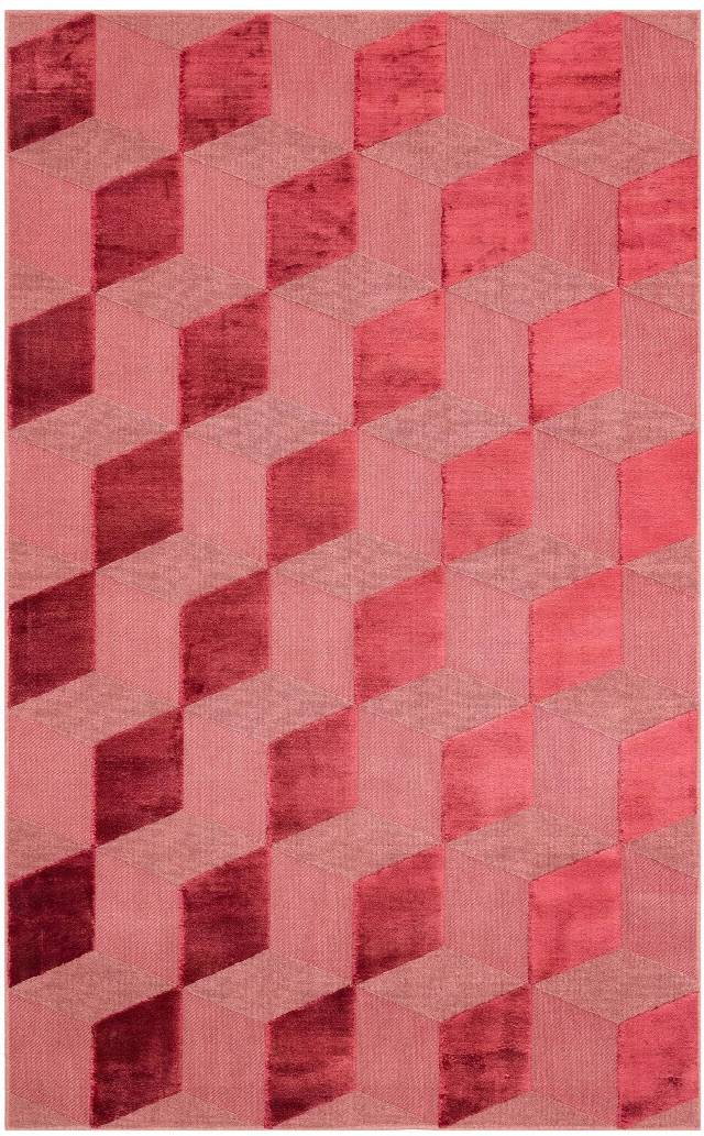 ZENITH DYED ZNT 05 BURGUNDY DYED  Yüksek Alçak Dokulu Naturel Yün ve Viskon Modern Dokuma Halı