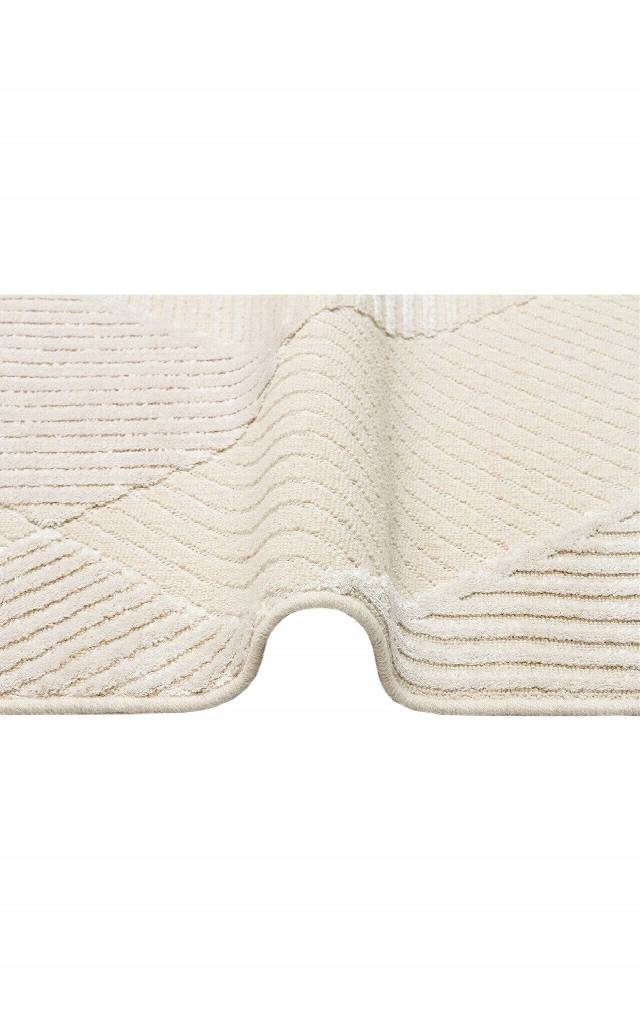ZENITH ZNT 01 CREAM  Yüksek Alçak Dokulu Naturel Yün ve Viskon Modern Dokuma Halı