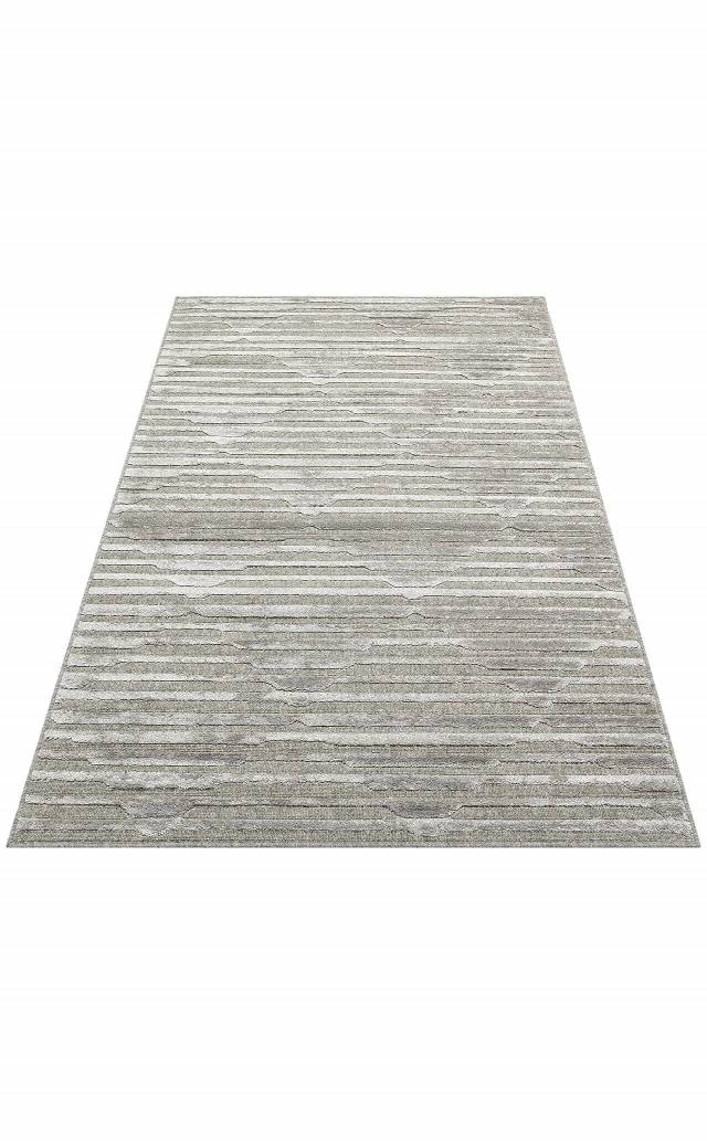 ZENITH ZNT 02 GREY  Yüksek Alçak Dokulu Naturel Yün ve Viskon Modern Dokuma Halı