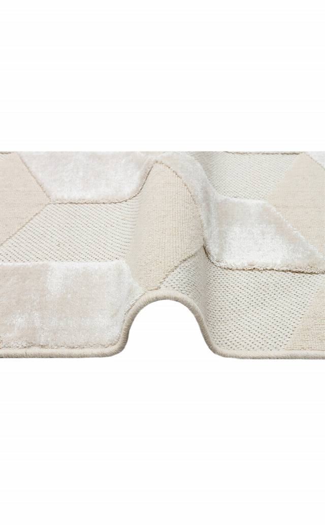 ZENITH ZNT 05 CREAM  Yüksek Alçak Dokulu Naturel Yün ve Viskon Modern Dokuma Halı