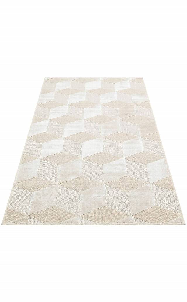 ZENITH ZNT 05 CREAM  Yüksek Alçak Dokulu Naturel Yün ve Viskon Modern Dokuma Halı
