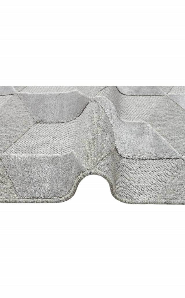 ZENITH ZNT 05 GREY  Yüksek Alçak Dokulu Naturel Yün ve Viskon Modern Dokuma Halı