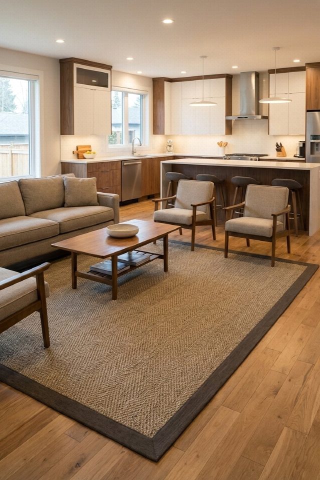 Boston Keten Monterey Bordürlü  Sisal Halı | Sisalart