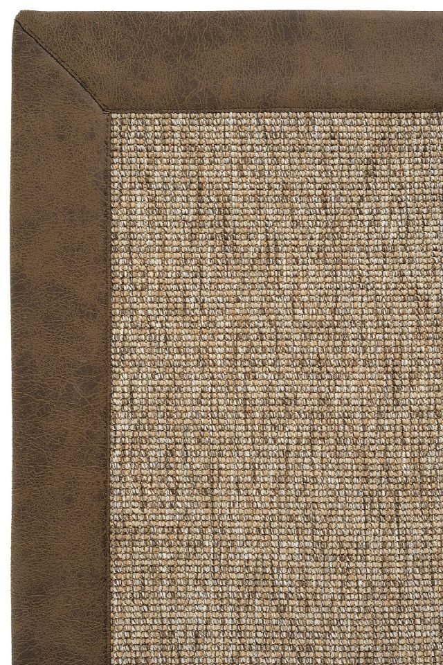 Lizbon Deri Bordürlü Sisal Halı | Sisalart