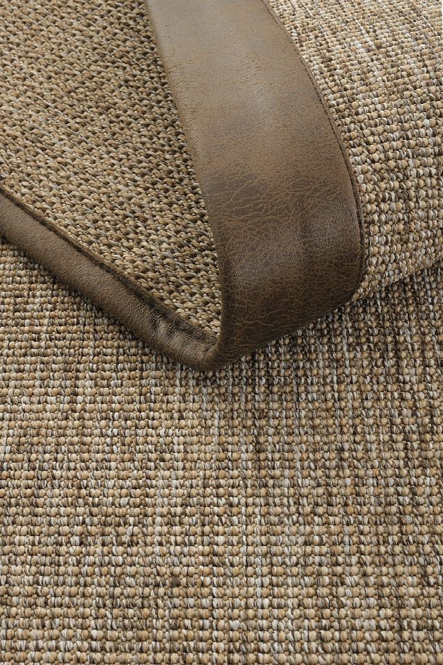 Lizbon Deri Bordürlü Sisal Halı | Sisalart