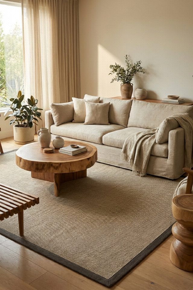 Roma Keten Monterey Bordür Sisal Halı | Sisalart