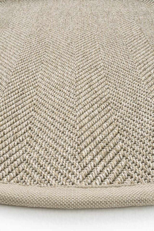 Sydney Keten Bordür Yuvarlak Sisal Halı | Sisalart