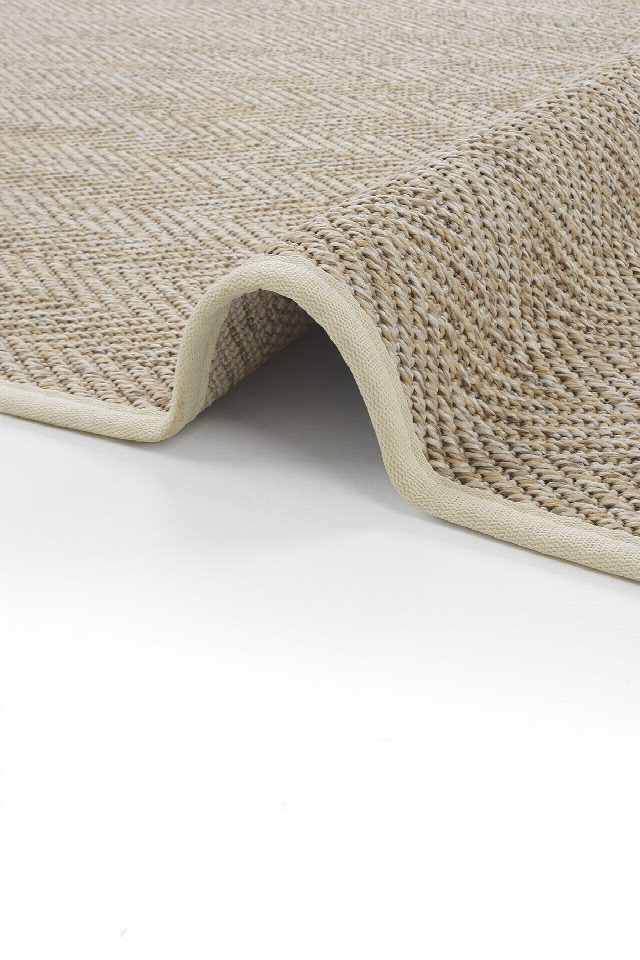 Sydney Krem Biye Bordürlü Sisal Halı | Sisalart