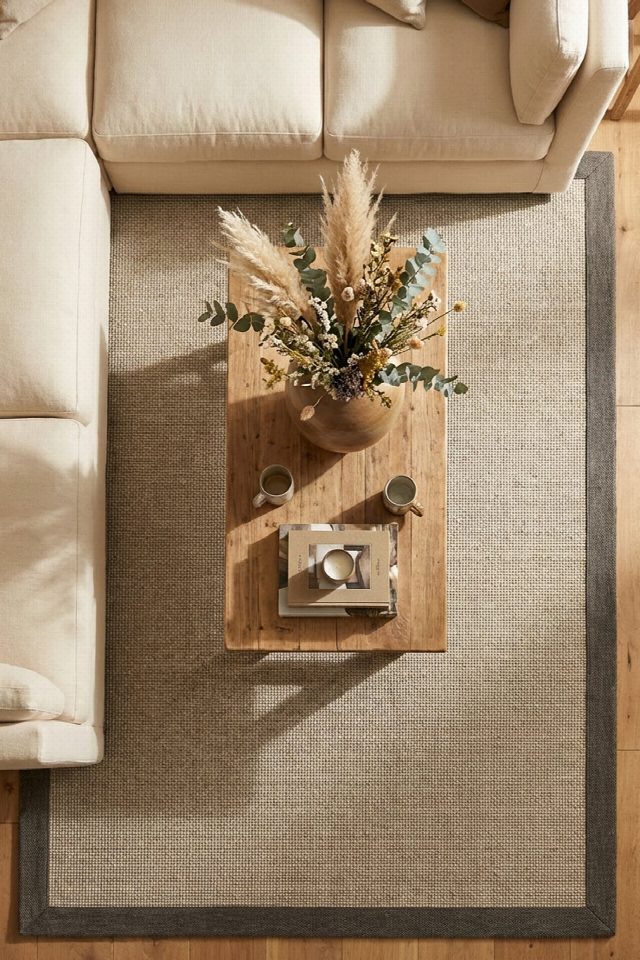 Toronto Keten Bordürlü Sisal Halı | Sisalart